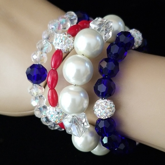 NWT Hand Crafted Boho Beaded Faux Pearl and Rhinestone Wrap Bracelet - Picture 12 of 12